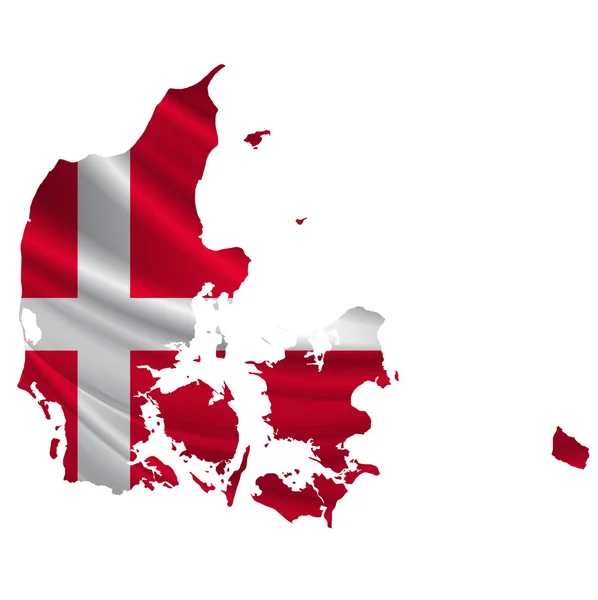 Denmark Ícone do mapa da bandeira — Vetor de Stock